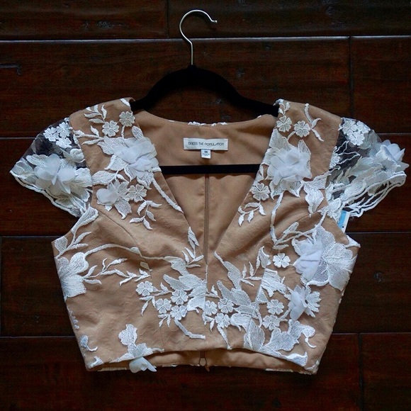 Dress the Population crop top. - Picture 2 of 7